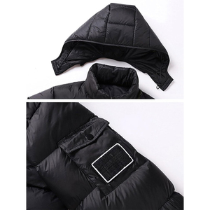 Men Puffer <b>Jacket</b> with <b>Canvas</b> Fabric Stand Collar Breathable & Quick Dry Ultimate Warmth Winter <b>Jacket</b> - Product Image 4