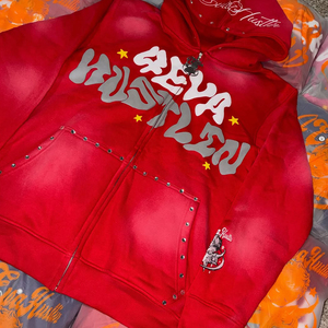 Sudaderas con Capucha para Mujer al por Mayor, Estilo Urbano de Invierno, Personalizadas, con Forro Polar de Algodón, Estampado con Piedras de Cristal y Cierre de Cremallera - Product Image 3