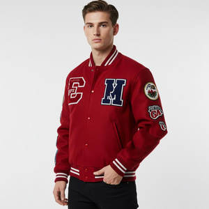 Blouson Bomber Universitaire Personnalisé Unisexe Camouflage Imperméable Coupe-Vent Manches en Cuir Couture de Haute Qualité OEM - Product Image 6