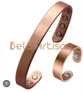 100% Bracelet manchette en cuivre pur Bijoux artisanaux authentiques pour revendeurs - Product Image 4