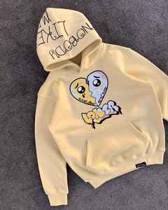 Pulls à capuche en molleton doux 100 % coton brodés et imprimés en relief, coupe régulière, style streetwear oversize, avec logo personnalisé, vente en gros - Product Image 2