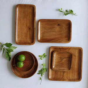 Assiettes de service rustiques sophistiquées en bois rondes de 7,5 pouces pour les fêtes, meilleure qualité par Saniya Handicraft - Product Image 5