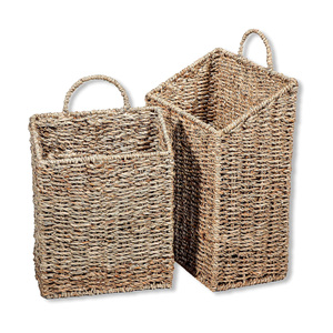 Wall hanging file letter holder made of seagrass handwoven magazine holders stationery document rack - Product Image 5
