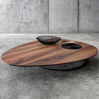 Table basse en bois massif Kusum Art, personnalisable, extensible, convertible, classique, moderne, luxueuse, pour salon, intérieur/extérieur