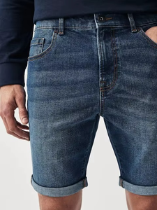 Jeans en toile pour homme de qualité supérieure Coupe régulière Bleu Vintage Joggers Vêtements de sport Taille moyenne Bouton de fermeture Anti-froissement Séchage rapide - Product Image 3