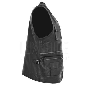 Respirant hiver chaud hommes gilet en cuir tenue décontracté prix raisonnable hommes gilet en cuir - Product Image 6