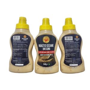Aderezo de sésamo tostado de 240g Kosher Halal certificado soja instantánea Chile salsa de manzana botella PET tambor a granel para caja de ensaladas mixtas - Product Image 1
