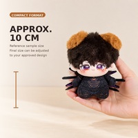 Adorable mini-poupée araignée en peluche de 10 cm, personnalisée avec tenue noire, idéale pour cadeaux, vente au détail et collections