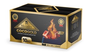 Los más buscados Shisha carbón Coco Gold 100% carbón de cáscara de coco puro para Shisha Hookah Cube Hexagonal personalizado al por mayor - Product Image 3