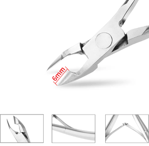 Pince à cuticules en acier inoxydable jetable professionnelle avec nouvel étui en cuir pour le soin des ongles incarnés doigts orteils - Product Image 6