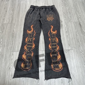 NOUVEAU GEO BROTHERS Pantalon de survêtement 100% Coton Grande Taille Uni Anti-odeur en Molleton Bouclette Lavé à l'acide avec Fermeture Éclair et Sérigraphie - Product Image 3