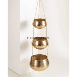 Pots et jardinières suspendus en laiton finition antique, de haute qualité, en métal, de forme ronde, aspect attrayant, décoration d'intérieur - Product Image 6