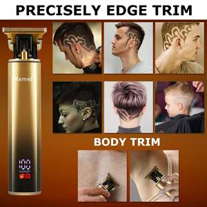 Kit de toilettage de barbe électrique rechargeable sans fil pour hommes, tondeuse et rasoir à grille pour usage domestique et professionnel - Product Image 6