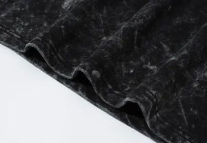 2024 hecho a medida última moda 100% algodón precio barato hombres cuello redondo lavado ácido camiseta negra de gran tamaño - Product Image 3