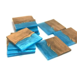 Posavasos de resina de madera hecho a mano de calidad garantizada, suministro a granel al por mayor de posavasos de resina de madera recuperada para decoración del hogar - Product Image 4