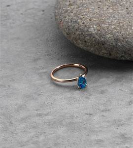 Bague vintage en aquamarine, argent sterling 925, cadeau personnalisé pour mariage ou fête pour femmes - Product Image 4