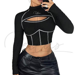 Débardeurs pour femmes de haute qualité en gros, tricotés, courts, logo personnalisé, col rond, yoga, slim - Product Image 6