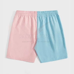Shorts décontractés pour hommes, taille élastique mi-haute, logo personnalisé sur le devant, style streetwear, tissu en coton uni respirant, vente chaude - Product Image 2
