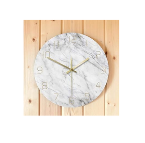 Reloj de mármol Natural de estilo europeo de lujo para Hotel, reloj de pared de diseño Art Deco para sala de estar, pantalla de aguja de cuarzo de estilo Simple - Product Image 1