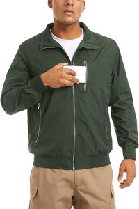 Chaqueta ajustada informal de moda para hombre, ropa deportiva de color sólido, estilo Bombardero - Product Image 2