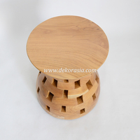 Tabouret en racine de teck moderne et écologique fait à la main, personnalisable, diamètre 40 x hauteur 45 cm, pour salon, chambre, maison, hôtel, appartement
