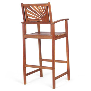 Outdoor Solid Wood Bar Chair Patio Garden High <b>Stool</b> Wooden Balcony Furniture for Backyard Cafe Restaurant Use - Product Image 2