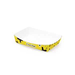 Plateaux en carton personnalisés Mod. Assiettes et bols en papier pliables 8,5x14,5x5 cm - Product Image 2