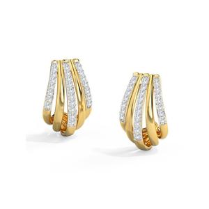 Lab Grown Diamond Solitaire Studs Pendientes chapados en oro amarillo y blanco de 14 quilates para regalos de aniversario Certificado IGI - Product Image 1
