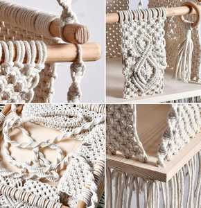 Siège de balançoire pour bébé en macramé fait à la main |   Chaise suspendue d'intérieur pour tout-petits pour la crèche et la chambre des enfants |   Style bohème - Product Image 3