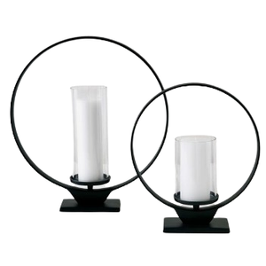 Ensemble de trois chandeliers en métal pour dessus de table décoration de la maison bougeoir en métal poli brillant usage décoratif - Product Image 5