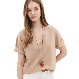 Camiseta de manga corta con cuello en V - Product Image 1