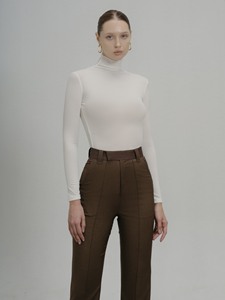 Meilleure vente Anas femmes élégant pantalon évasé haute qualité soie coupe ajustée taille élastique respirant pour printemps/été ODM approvisionnement - Product Image 4