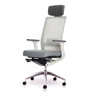 Silla de Oficina Ergonómica Active-T01 con Reposacabezas Ajustable, de Alta Gama HOGVP045-Cromo, Tapizada en Cuero PU para Uso en Hogar, Oficina y Hospital - Product Image 1
