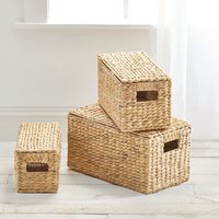 Panier à linge pliable multifonctionnel moderne et écologique en rotin, pour l'organisation et la décoration, artisanat de maison, livraison rapide