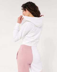 Trendy Women Cropped Zip Up <b>Hoodie</b> with Side Pockets Casual Fashion Sweatshirt for <b>Workout</b> Streetwear Gym Sports and Daily Wear - Product Image 4