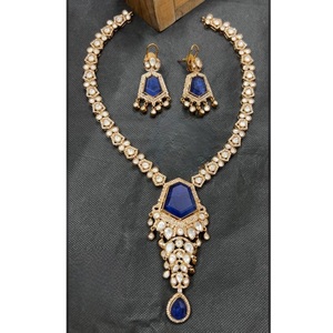 Conjunto de Collar chapado en oro de moissanita auténtica de lujo con pendientes bodas aniversarios compromisos colección de ropa para mujer - Product Image 1