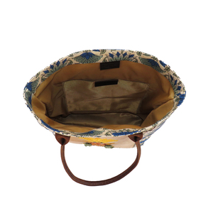 High Quality Pugmark Women's Casual Fashion <b>Tote</b> <b>Bag</b> Open Design <b>Canvas</b> Dual Cotton Lining Hand Embroidered Two Handles 700g - Product Image 6