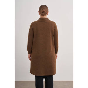Cárdigan Largo de Lana Bordado con Botones, Estampado Informal para Otoño e Invierno - Product Image 4