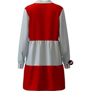 DST ชุดเดรสเซ็กซี่คอตตอนโพลีเอสเตอร์ทรงหลวมสำหรับผู้หญิงชุดชายหาดที่มีน้ำหนักเบาสีแดงขาว - Product Image 2