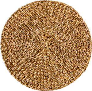 Set de table rond en jonc de mer de style classique, en osier naturel de style campagnard, résistant à la chaleur, pour tapis et coussinets - Product Image 1