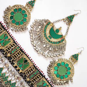 ชุดเครื่องประดับอัฟกานิสถานน้ำหนักเบาสำหรับงานหนักต่างหูสร้อยคอวินเทจสำหรับผู้หญิงเด็กผู้หญิงขายดีสำหรับงานแต่งงาน - Product Image 3