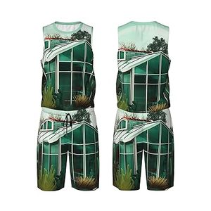 Maillots de basket-ball pour hommes, style moderne du milieu du siècle, imprimés, 100% polyester, séchage rapide, respirants, uniformes, tenues de sport - Product Image 5