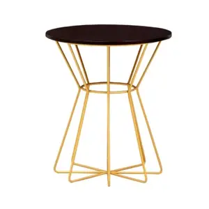 طاولة مستديرة معدنية كبيرة باللون الذهبي والأسود لتزيين المكتب بأفضل جودة للحرف اليدوية