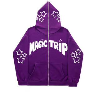 2024 <b>Men's</b> Full <b>Zip</b> <b>up</b> <b>Hoodie</b> Sweatshirts Custom Logo Printed 100% Cotton Breathable Wholesale Fleece for Winter Use - Product Image 5