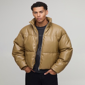 Chaquetas Acolchadas Brillantes _ Chaqueta Acolchada Impermeable de Lona Brillante con Capucha para Hombre - Product Image 5