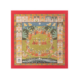 Pichwai Art Green Cotton Cloth <b>Wall</b> Art Tapestry Bohemian Christmas Style Scenic for Home Outdoor Nordic for <b>Wall</b> <b>Decor</b> Ramadan - Product Image 1