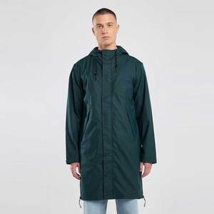 High Quality Lightweight Canvas Polyester Hard <b>Shell</b> Casual Solid Stand Front Rain <b>Suit</b> Men Women Zipper Windproof Waterproof - Product Image 5
