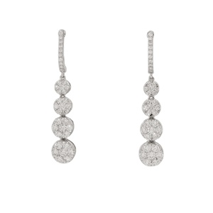 Luxury 2.5ctw Natural <b>Diamond</b> Cluster Drop <b>Earrings</b> in 14K Yellow Gold Rhodium Plated Anniversary Gift for Women - Product Image 1