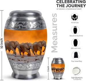 Éléphant adulte urnes pour cendres humaines pour maman crémation adulte frêne femmes urne grand mâle adulte taille personnalisée fournitures funéraires urne - Product Image 2