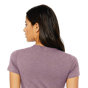 Bande d'épaule plus longue longueur du corps 100% Airlume peignée et anneau de coton filé 32 simple 4.2 oz violet foncé femmes Slim Fit t-sh - Product Image 6